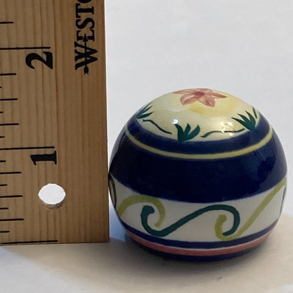 Ceramic Drawer Pull Knobs Cabinet Pulls Flower Floral Set of 11 Blue Green Pink - Picture 4 of 13
